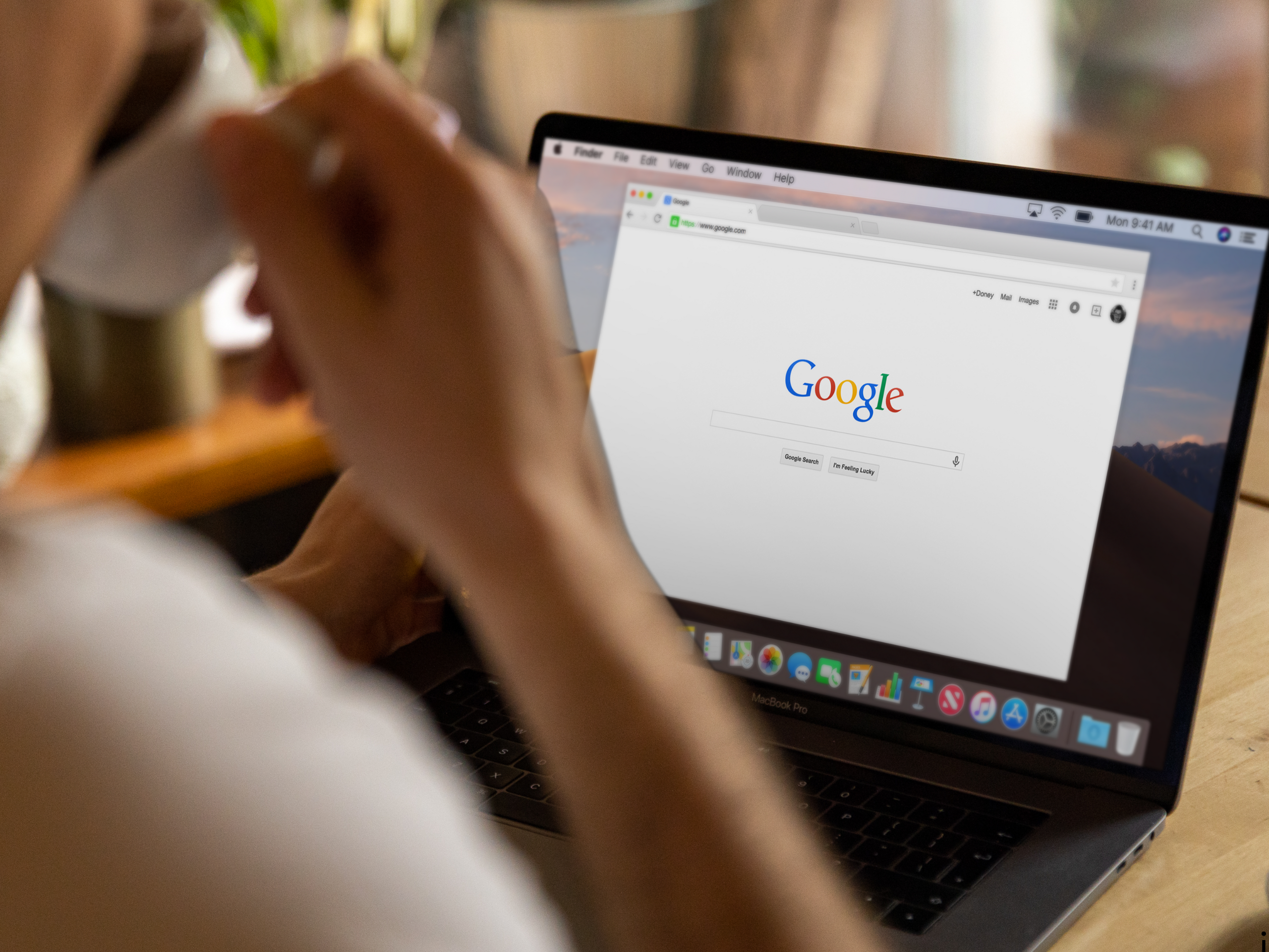 google review on computer screen for roofing contractor in Roseville